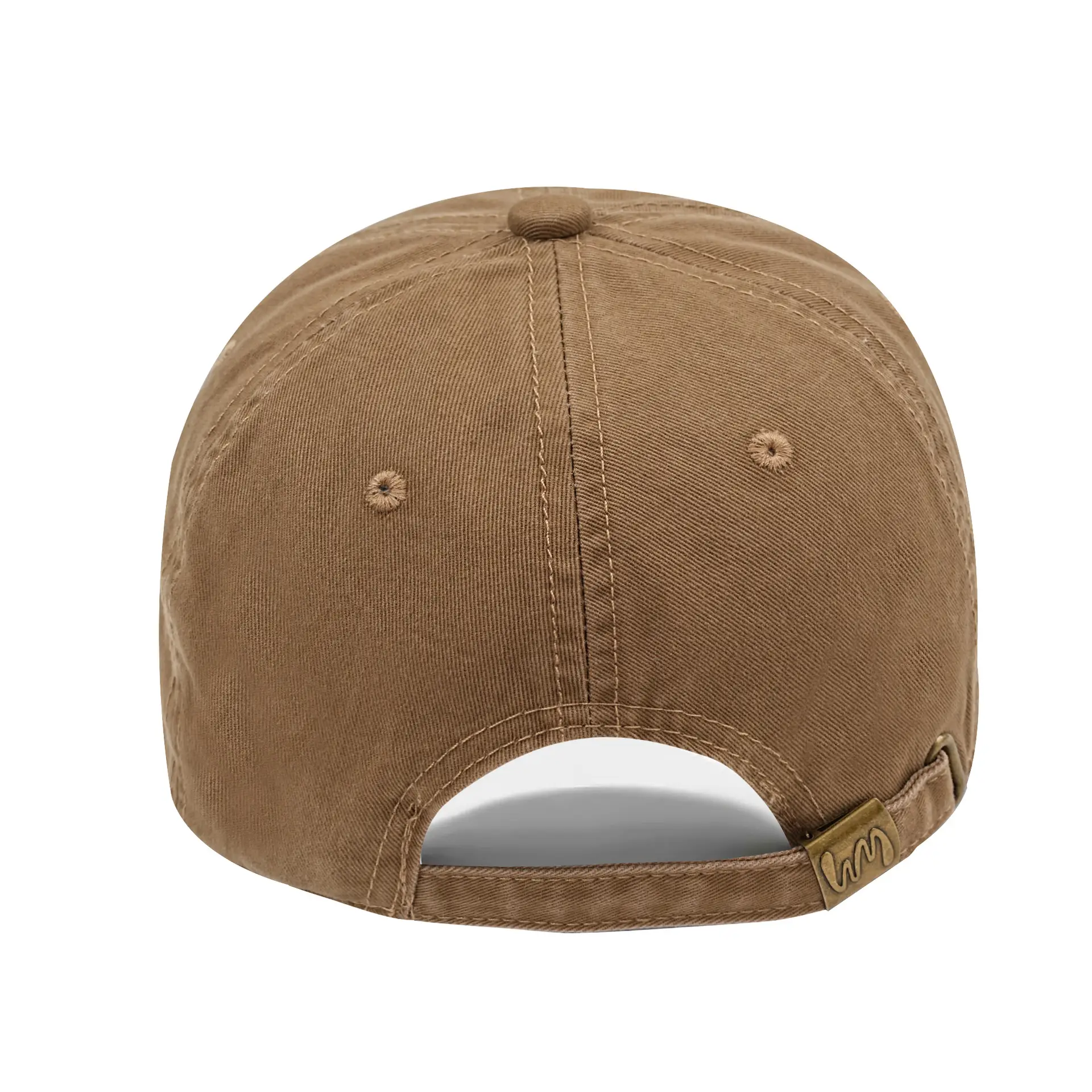 Men's Korean Style Ripped Wash Cotton Cap Brown - Image 13