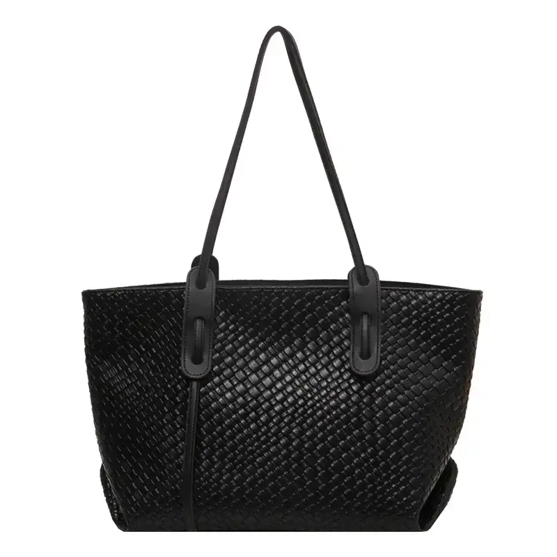 Women's Large Capacity Brown Woven Tote Bag - Image 9