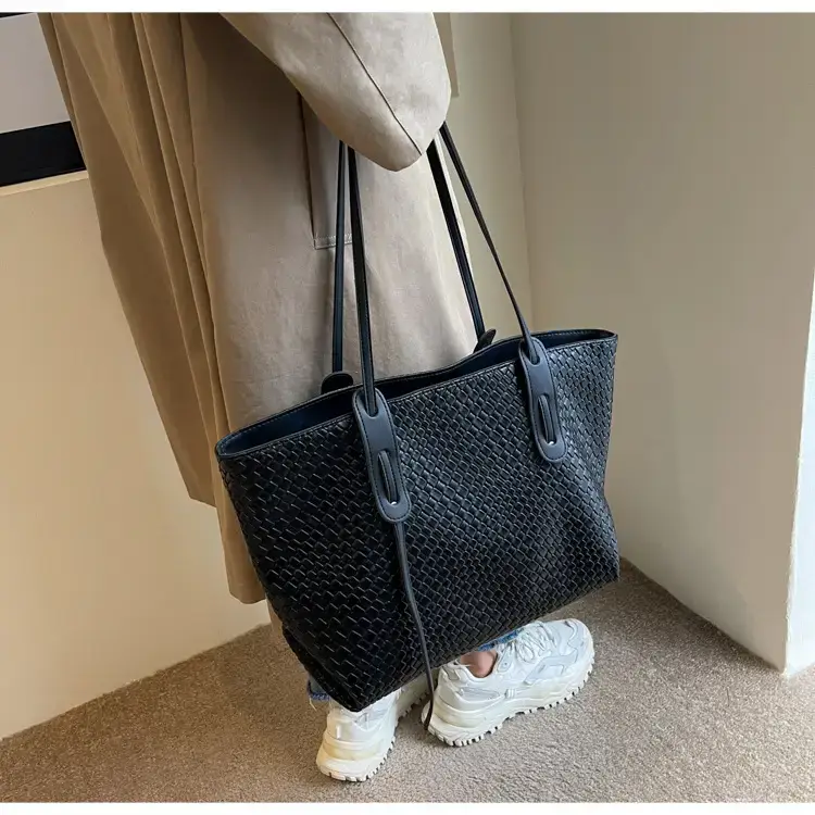 Women's Large Capacity Brown Woven Tote Bag — feature 20
