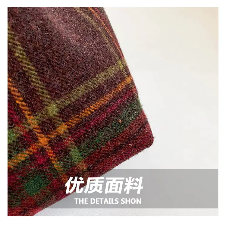 Vintage Plaid Shoulder Bag Women 2024 Woolen Autumn — feature 6