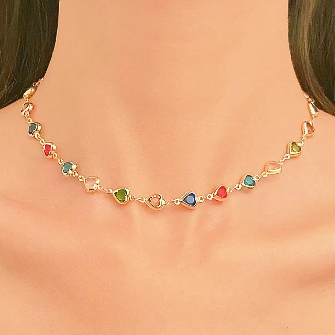 Heart Shaped Zircon Bracelet Necklace for Women - Image 20