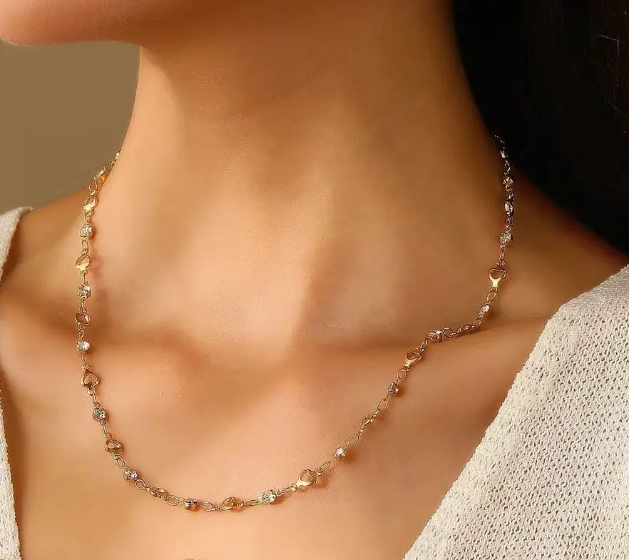Heart Shaped Zircon Bracelet Necklace for Women - Image 10