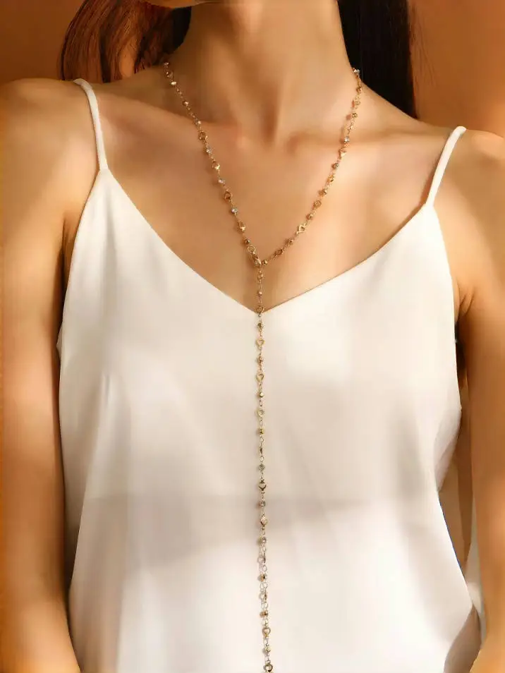 Heart Shaped Zircon Bracelet Necklace for Women - Image 11
