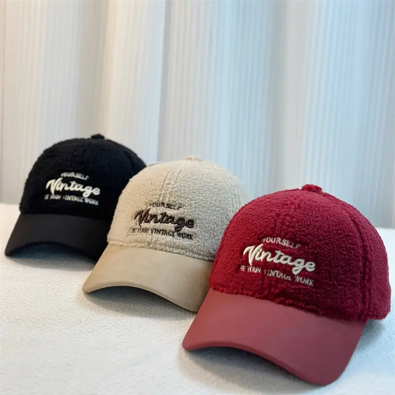 Winter Furry Cap Vintage Embroidered Black - Image 5
