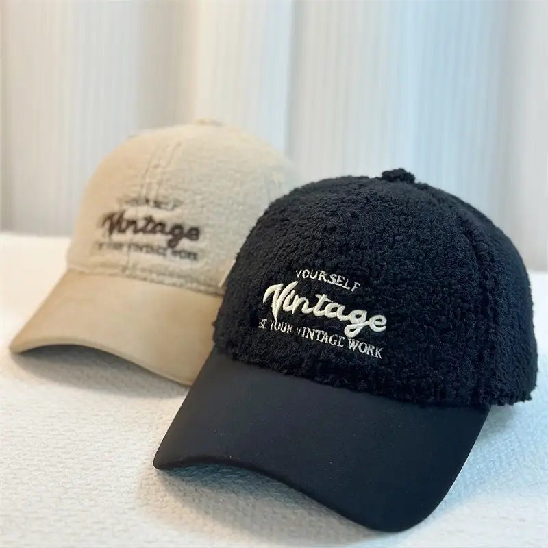Winter Furry Cap Vintage Embroidered Black - Image 6