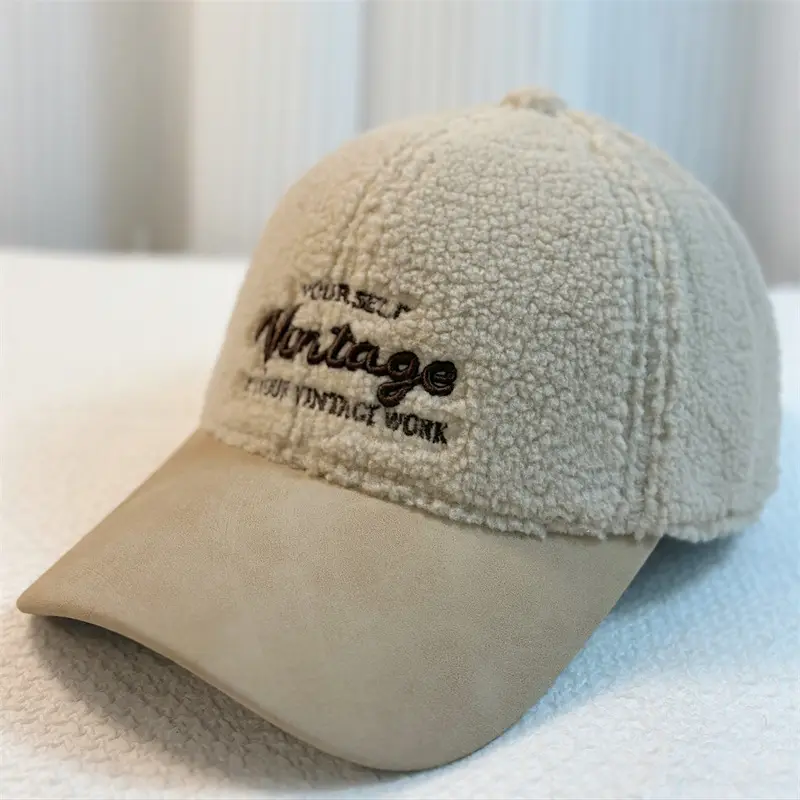 Winter Furry Cap Vintage Embroidered Black - Image 3