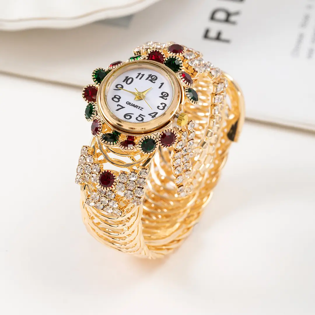 European and American New Fashion Ladies Full Diamond Alloy Fashion Watch Creative Tassel Quartz Bracelet Watch Women's Manufacturers — feature 3