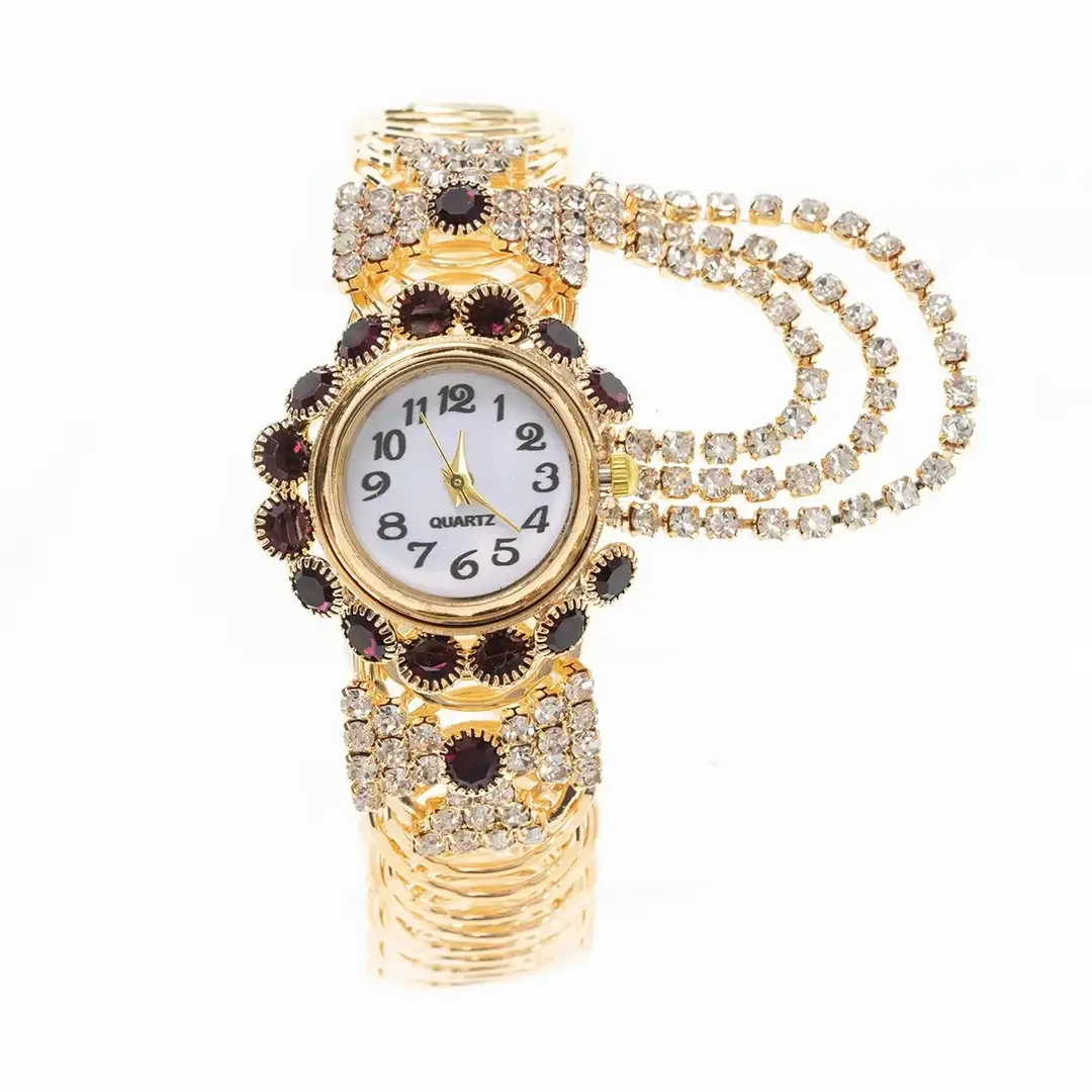 European and American New Fashion Ladies Full Diamond Alloy Fashion Watch Creative Tassel Quartz Bracelet Watch Women's Manufacturers - Image 2