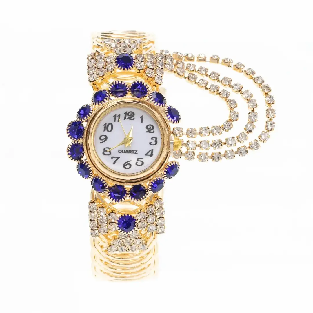 European and American New Fashion Ladies Full Diamond Alloy Fashion Watch Creative Tassel Quartz Bracelet Watch Women's Manufacturers - Image 3