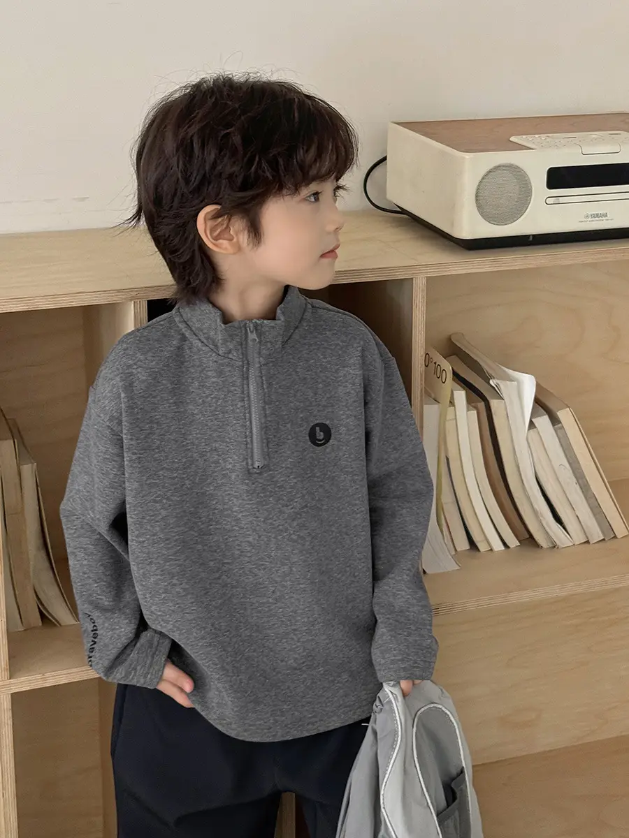 Haima Boys Half-Turtleneck T-Shirt Grey 2025 - Image 6