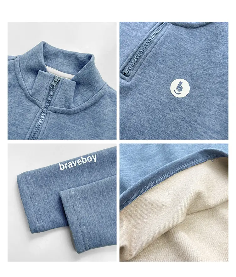 Haima Boys Half-Turtleneck T-Shirt Grey 2025 — feature 5