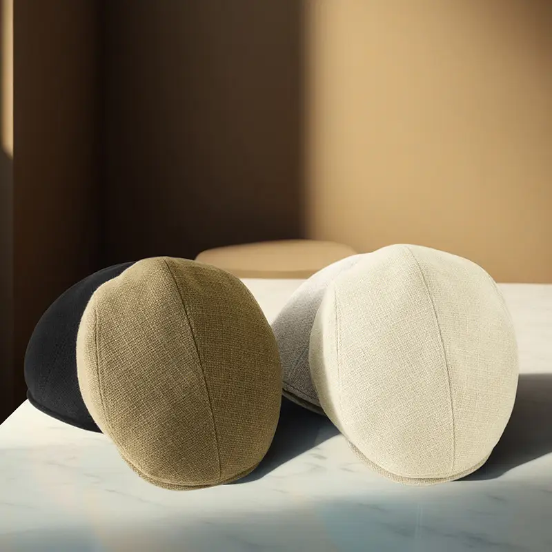 British Style Peaked Cap Hemp Cotton Winter Warm Hat - Image 6