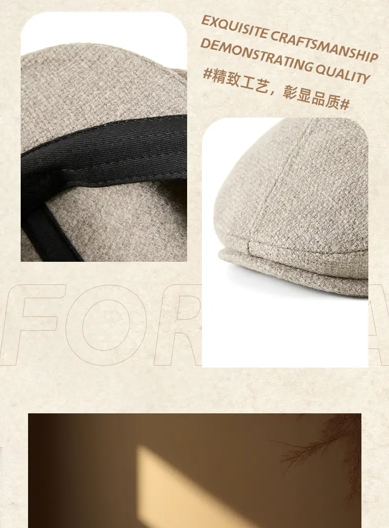 British Style Peaked Cap Hemp Cotton Winter Warm Hat — feature 20