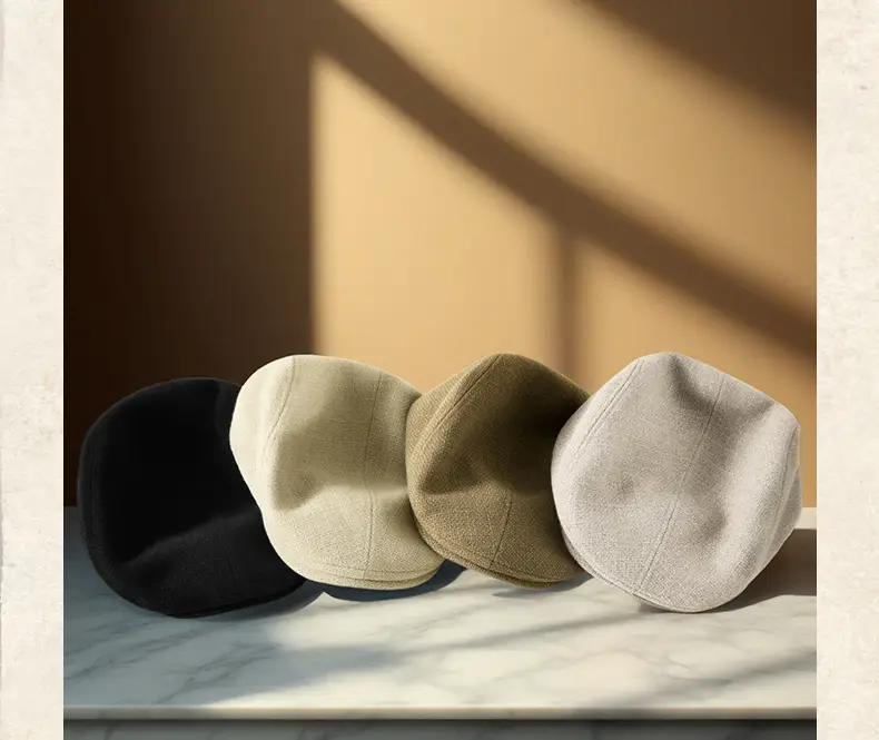 British Style Peaked Cap Hemp Cotton Winter Warm Hat — feature 21
