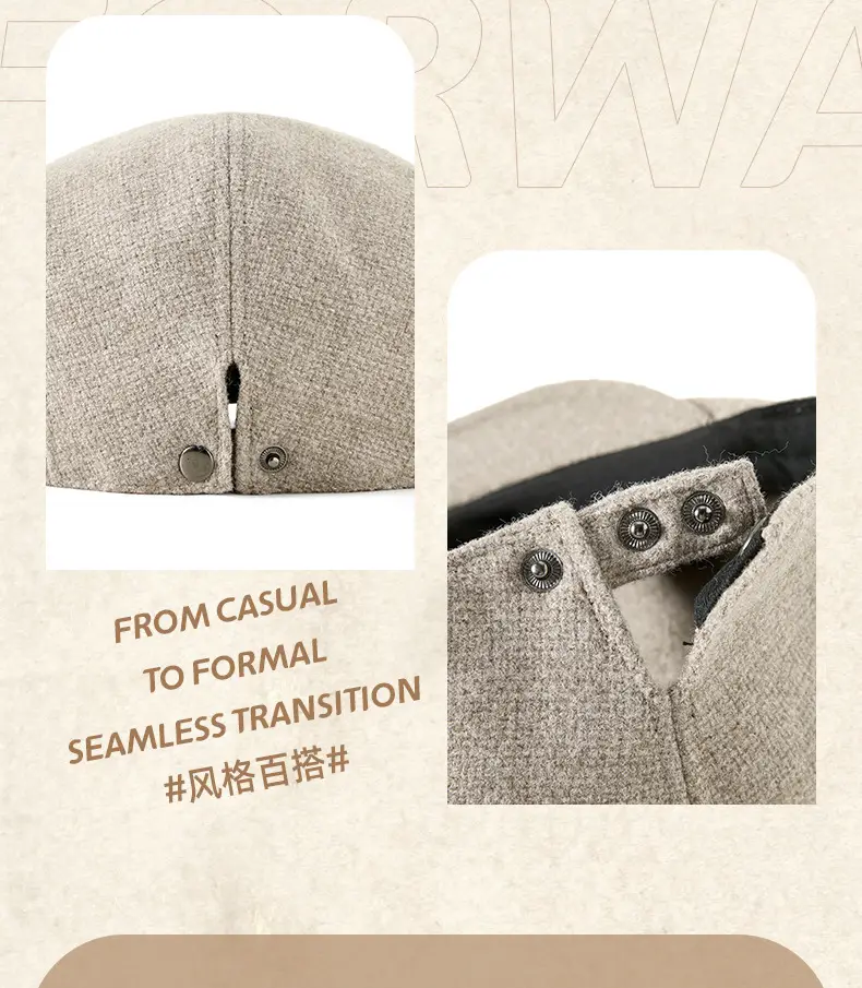 British Style Peaked Cap Hemp Cotton Winter Warm Hat — feature 27