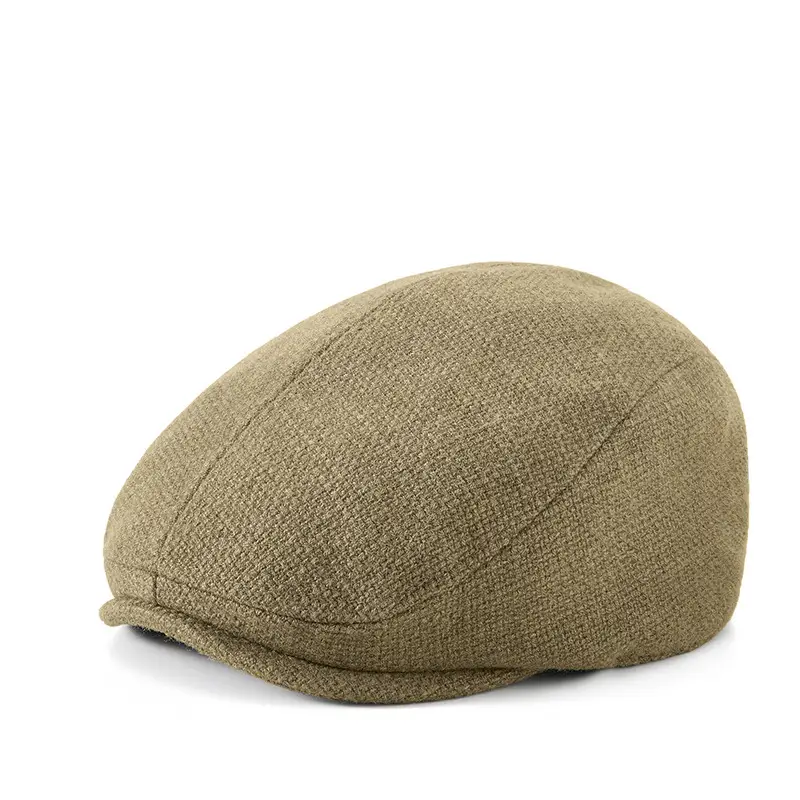 British Style Peaked Cap Hemp Cotton Winter Warm Hat - Image 2