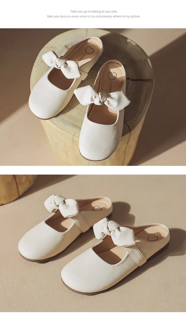 Baotou Slippers Women's Outwear Lazy Shoes 2024 Spring New French Style Gentle Bow Slip-on Half Shoes — feature 14