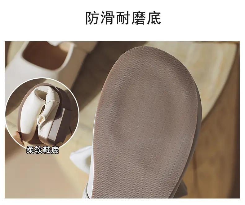 Baotou Slippers Women's Outwear Lazy Shoes 2024 Spring New French Style Gentle Bow Slip-on Half Shoes — feature 5