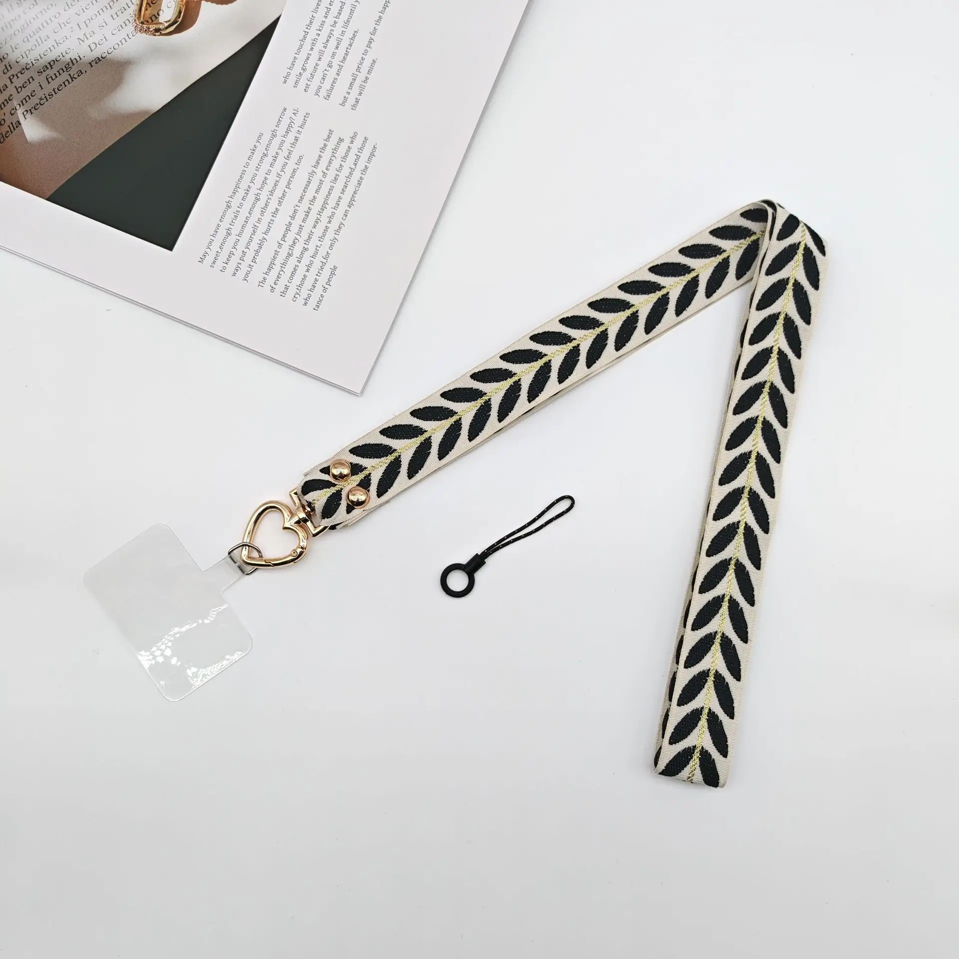 Mobile Phone Lanyard with Pearl Pendant & Adjustable Strap - Image 11