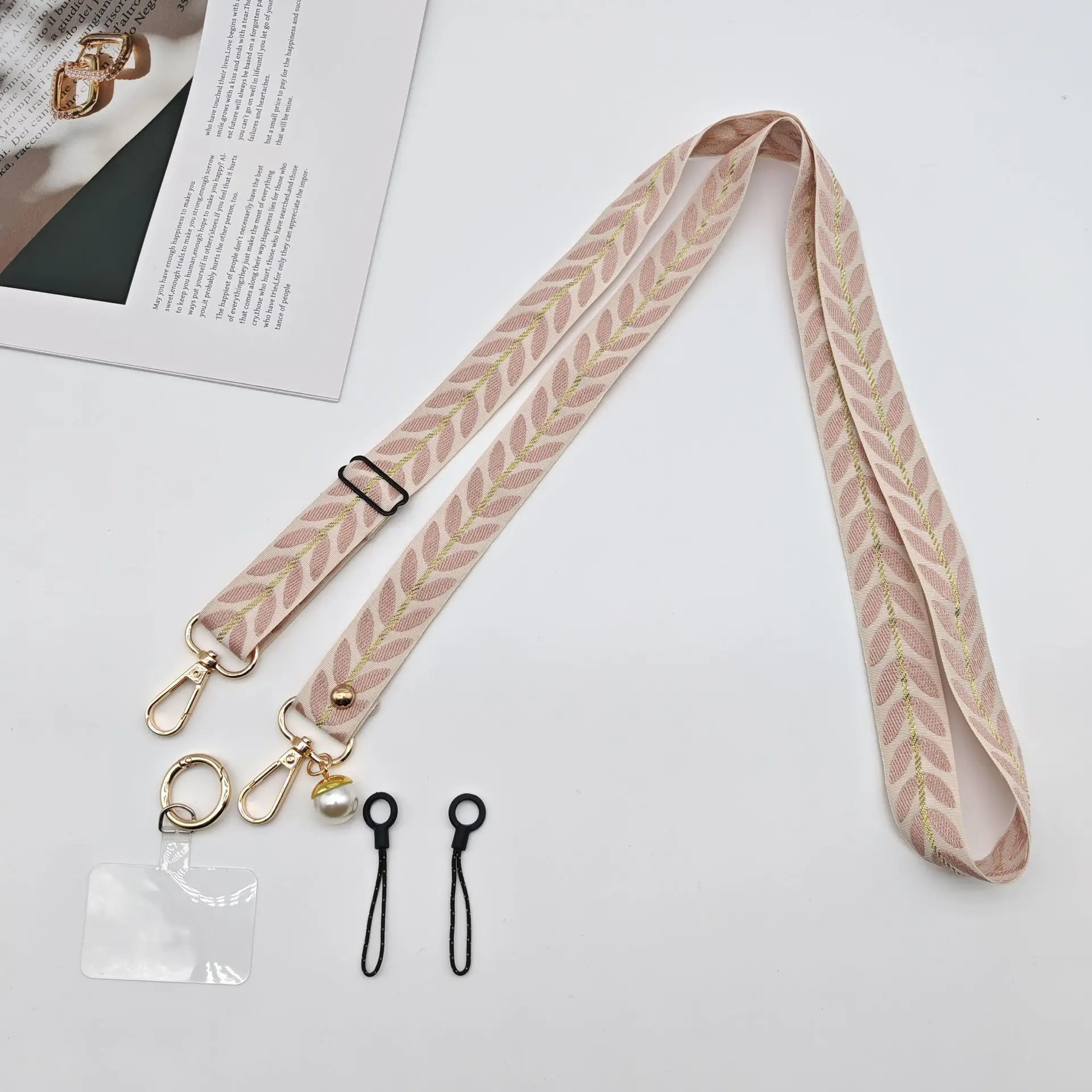 Mobile Phone Lanyard with Pearl Pendant & Adjustable Strap - Image 15