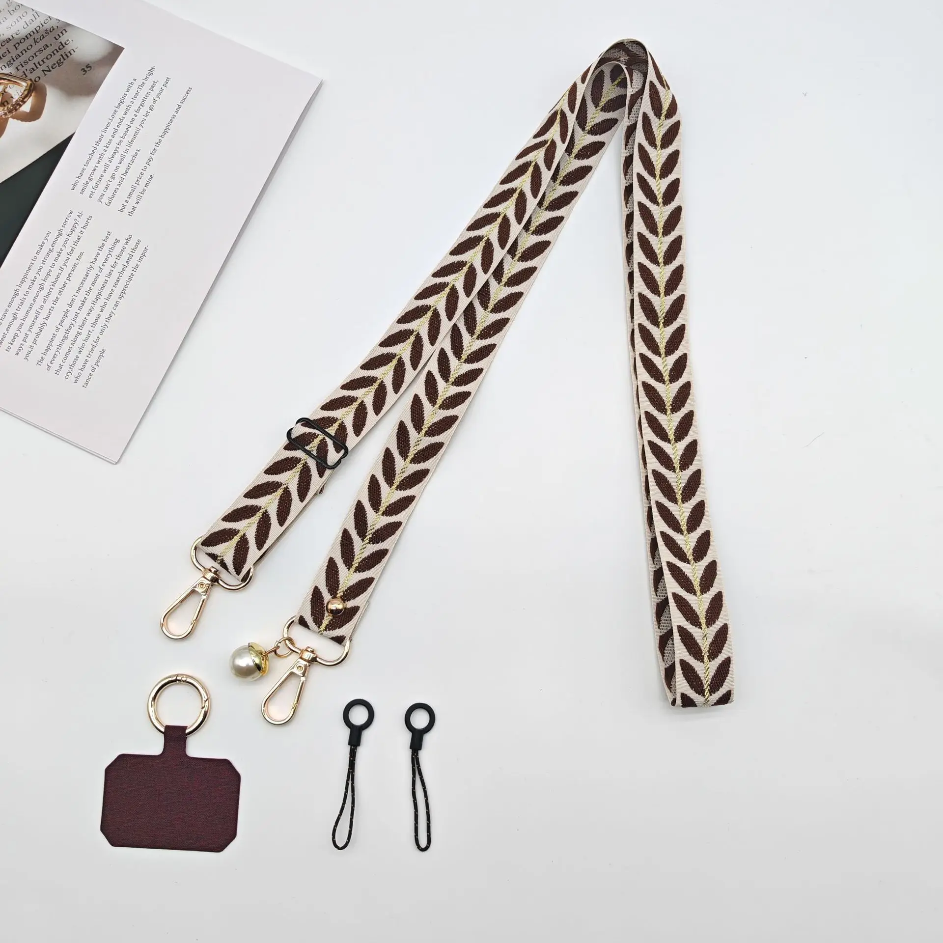 Mobile Phone Lanyard with Pearl Pendant & Adjustable Strap - Image 18