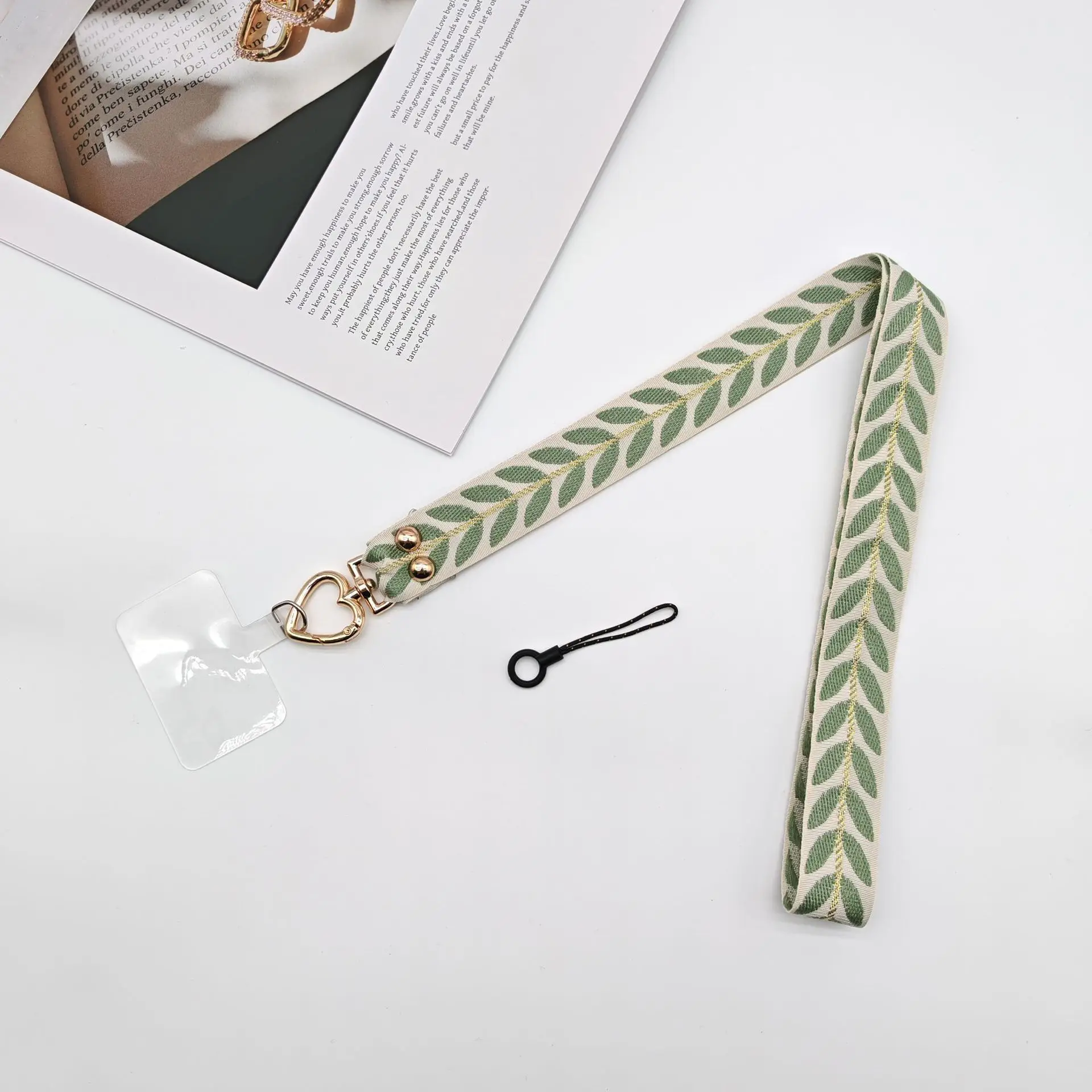 Mobile Phone Lanyard with Pearl Pendant & Adjustable Strap - Image 2