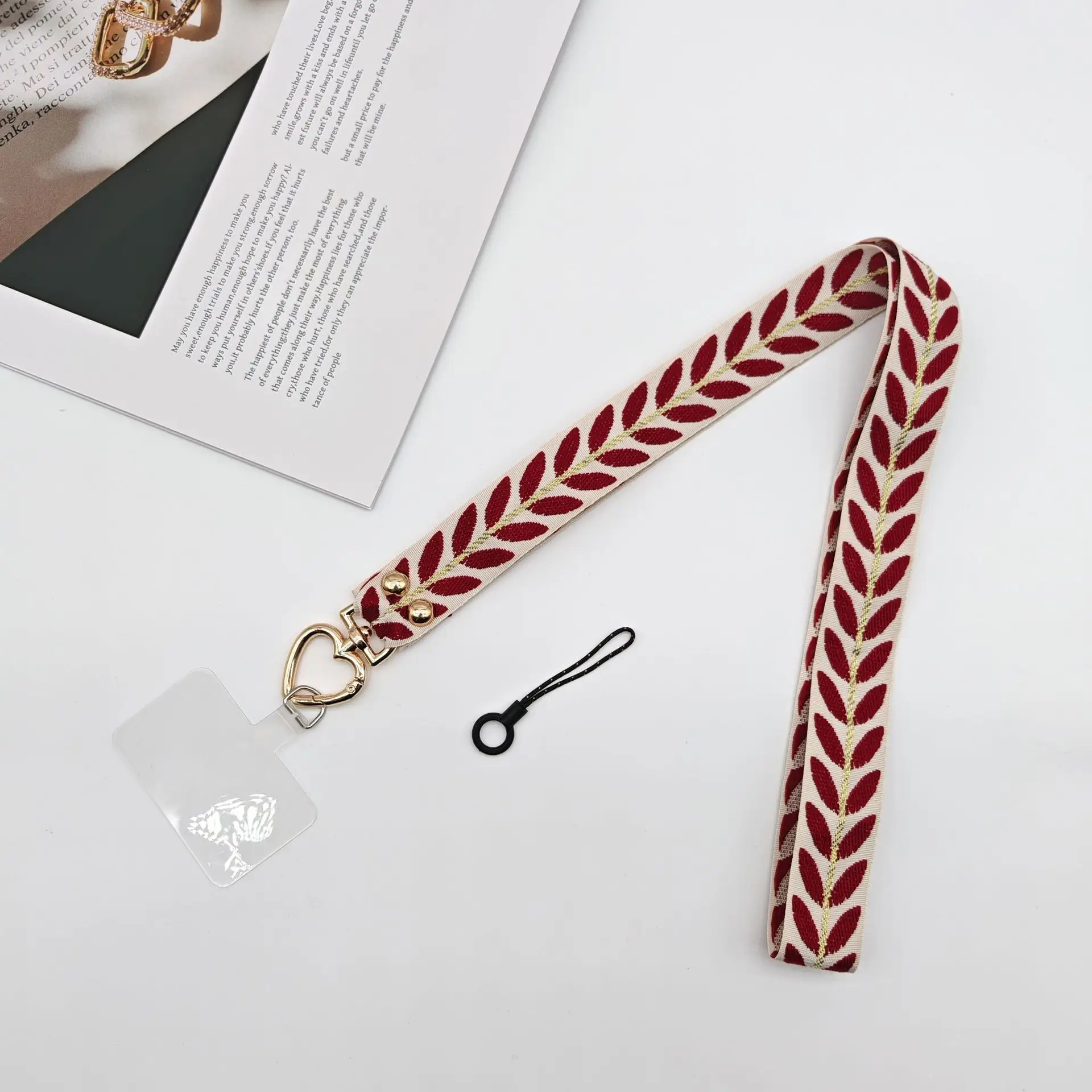Mobile Phone Lanyard with Pearl Pendant & Adjustable Strap - Image 8