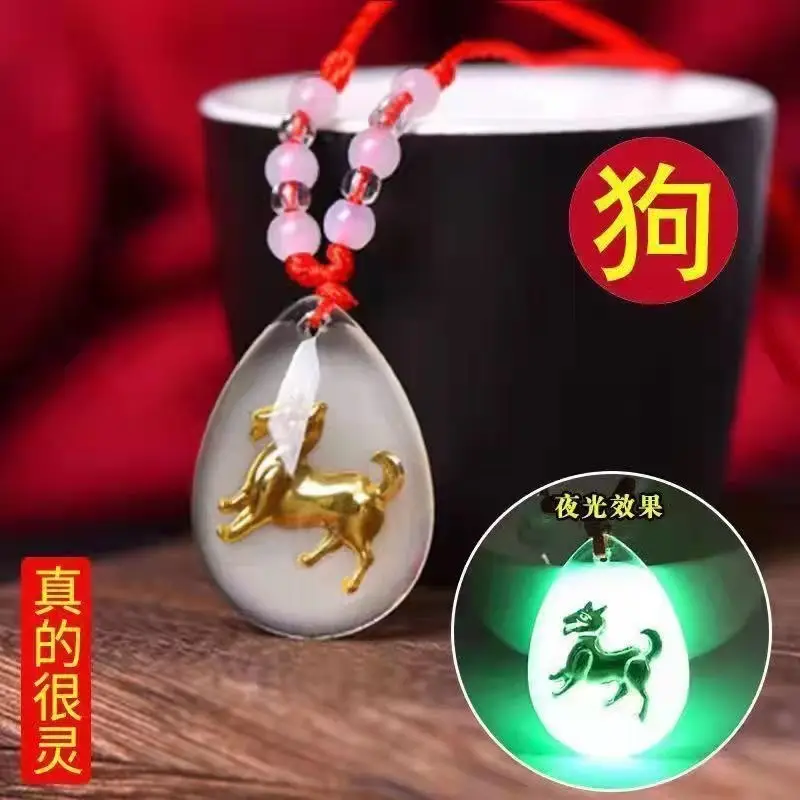 Unisex Lunar Zodiac Luminous Necklace for Kids - Image 11