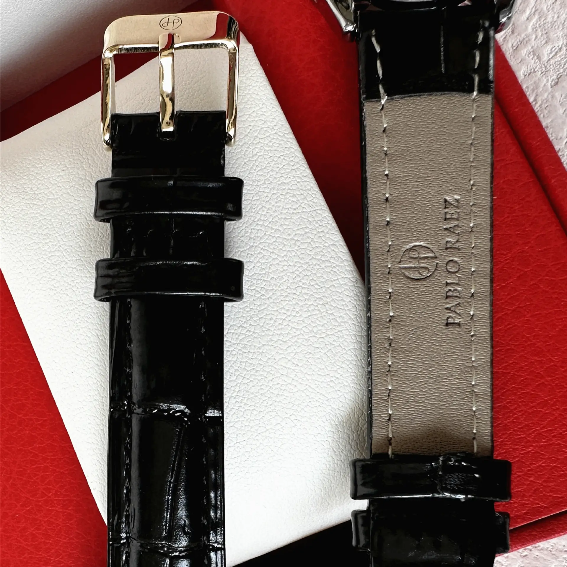 PABLO RAEZ Gold Watch with Light Dial & Waterproof Black Strap - Image 7
