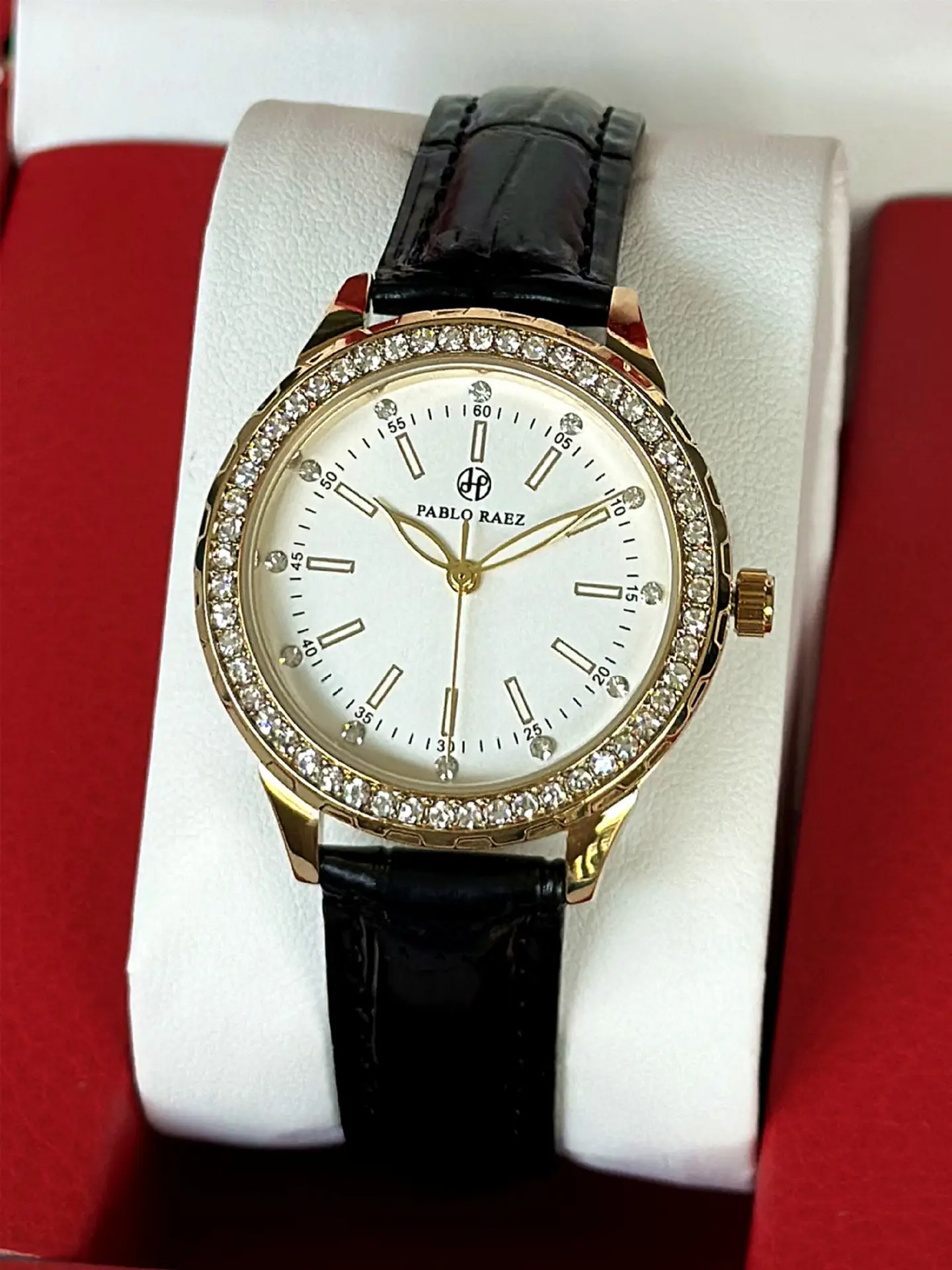 PABLO RAEZ Gold Watch with Light Dial & Waterproof Black Strap — feature 11
