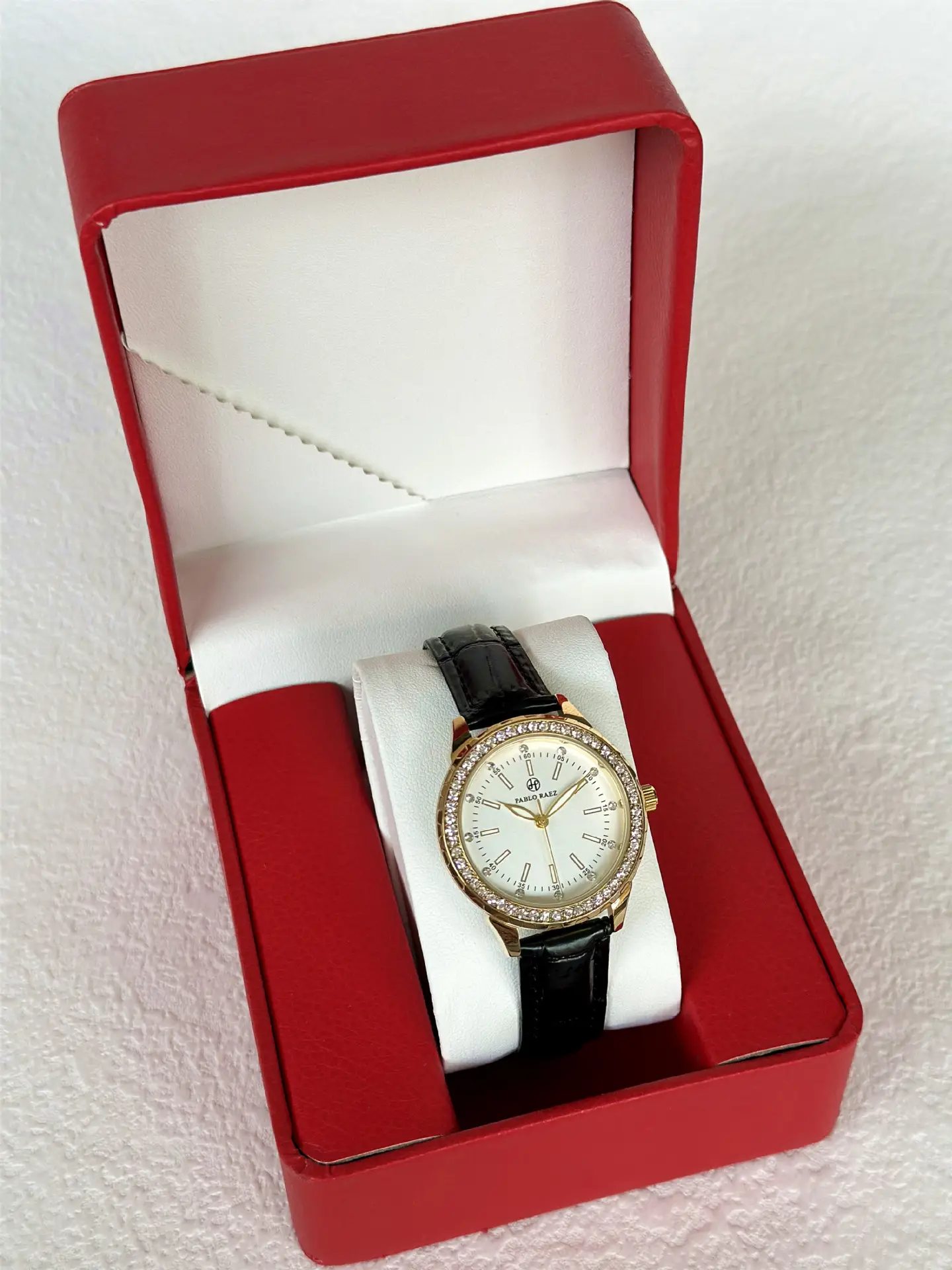 PABLO RAEZ Gold Watch with Light Dial & Waterproof Black Strap — feature 14