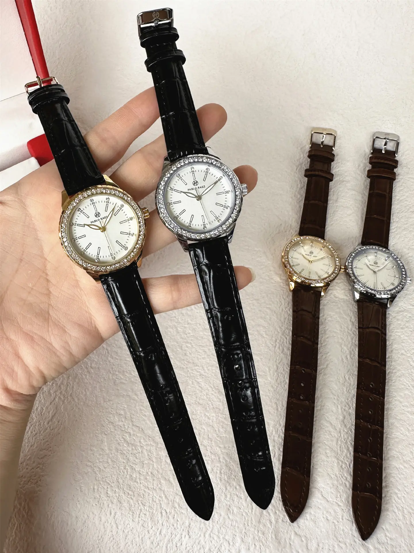 PABLO RAEZ Gold Watch with Light Dial & Waterproof Black Strap — feature 17
