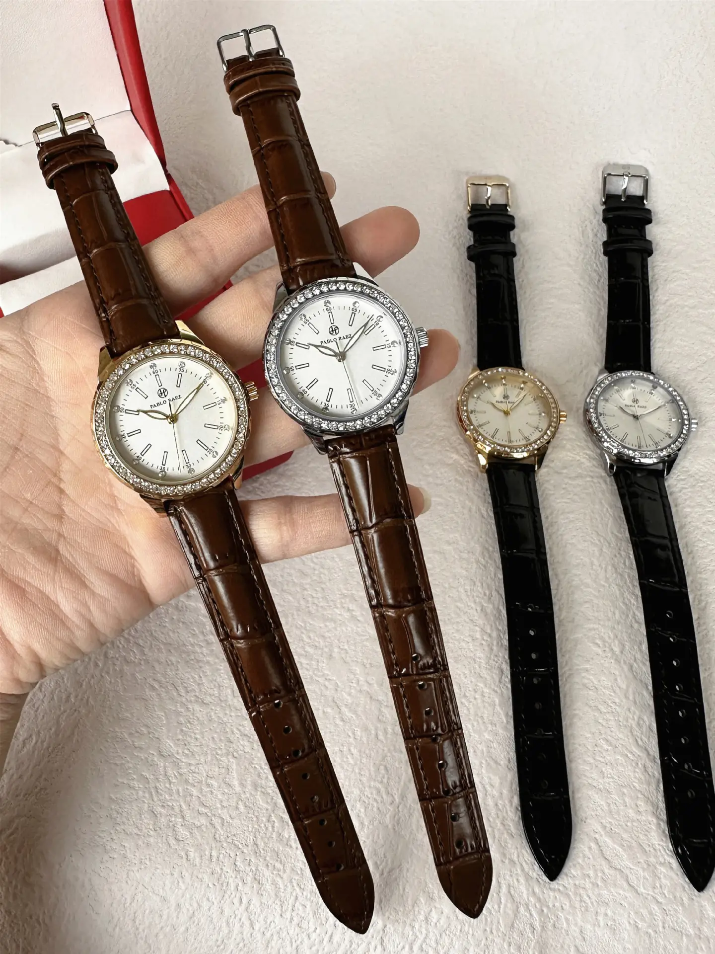 PABLO RAEZ Gold Watch with Light Dial & Waterproof Black Strap — feature 18