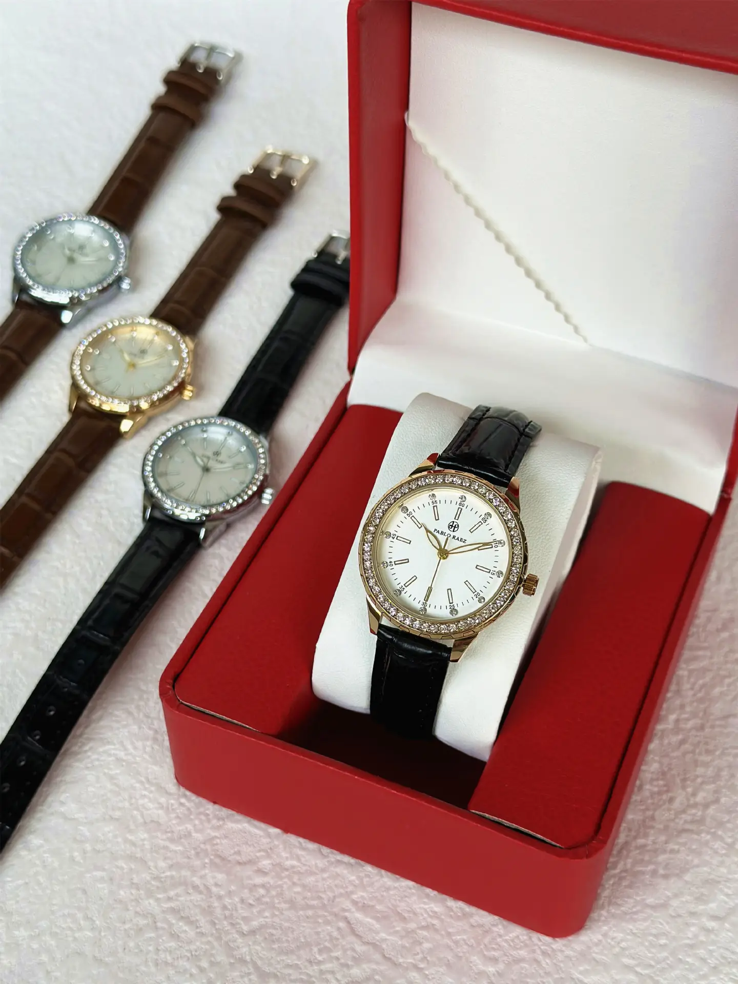 PABLO RAEZ Gold Watch with Light Dial & Waterproof Black Strap — feature 23