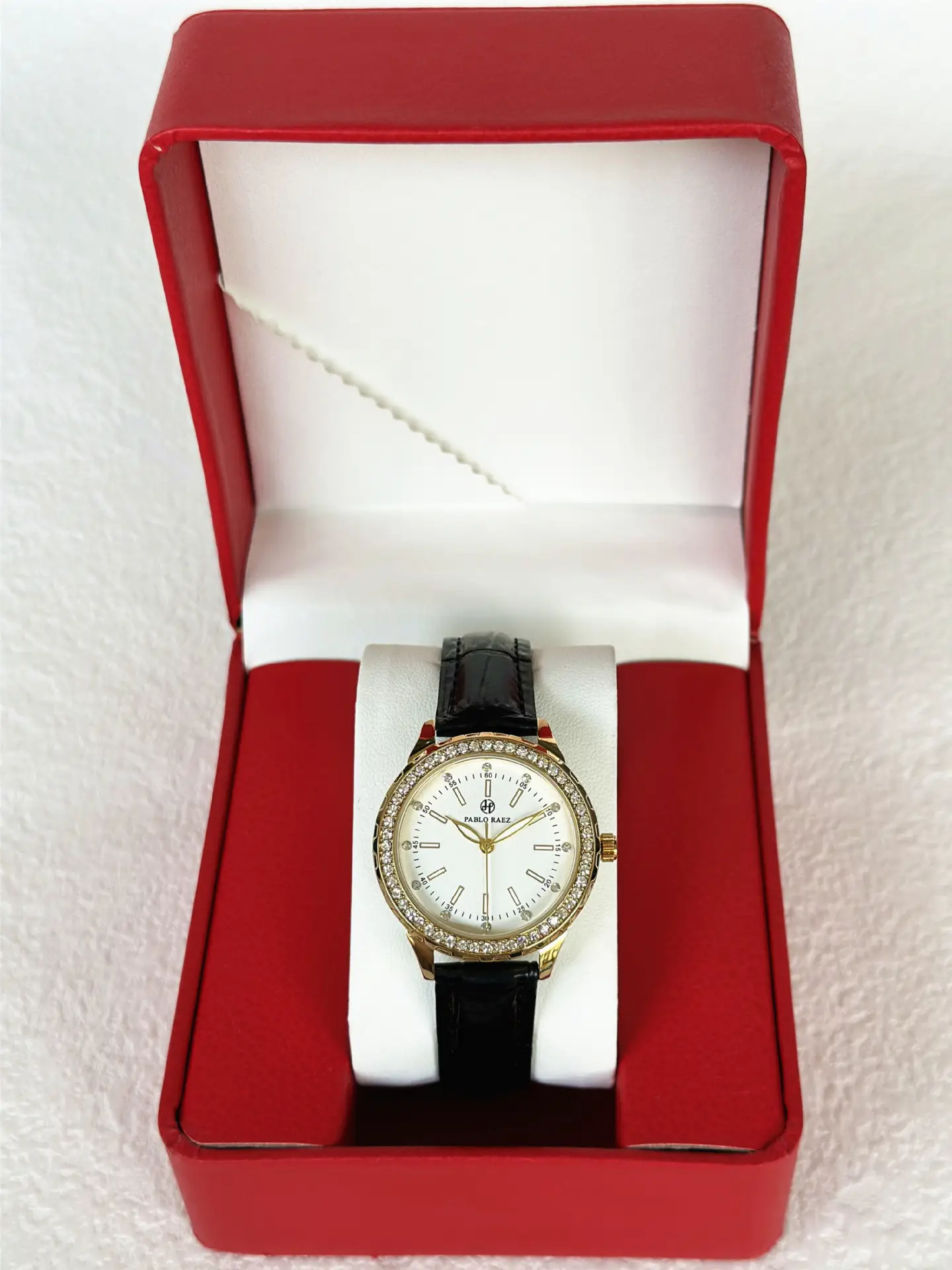PABLO RAEZ Gold Watch with Light Dial & Waterproof Black Strap — feature 7