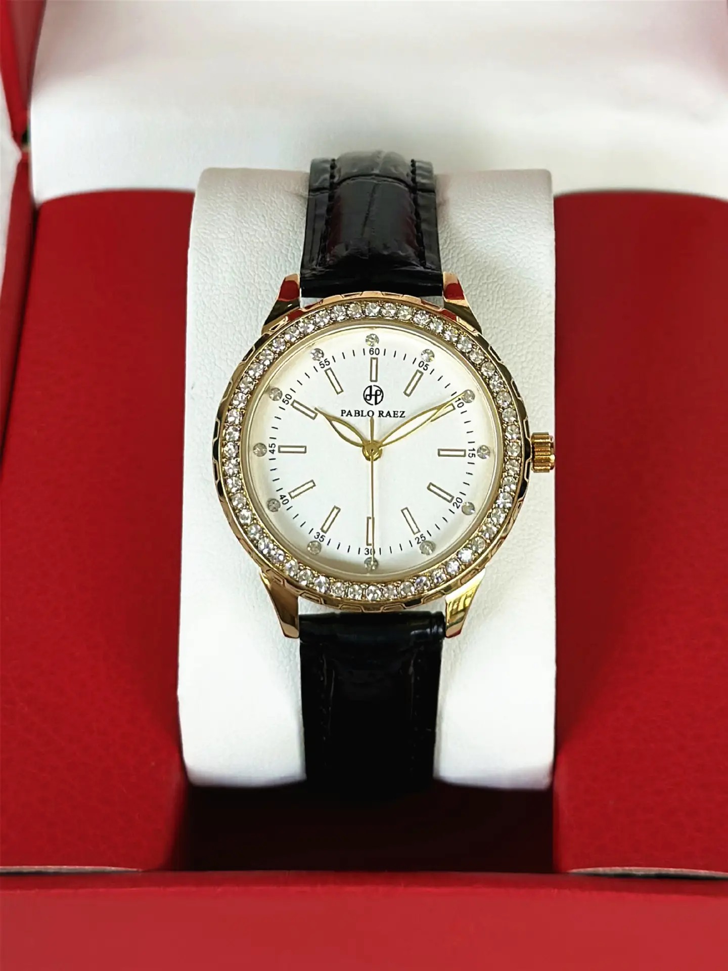 PABLO RAEZ Gold Watch with Light Dial & Waterproof Black Strap — feature 8