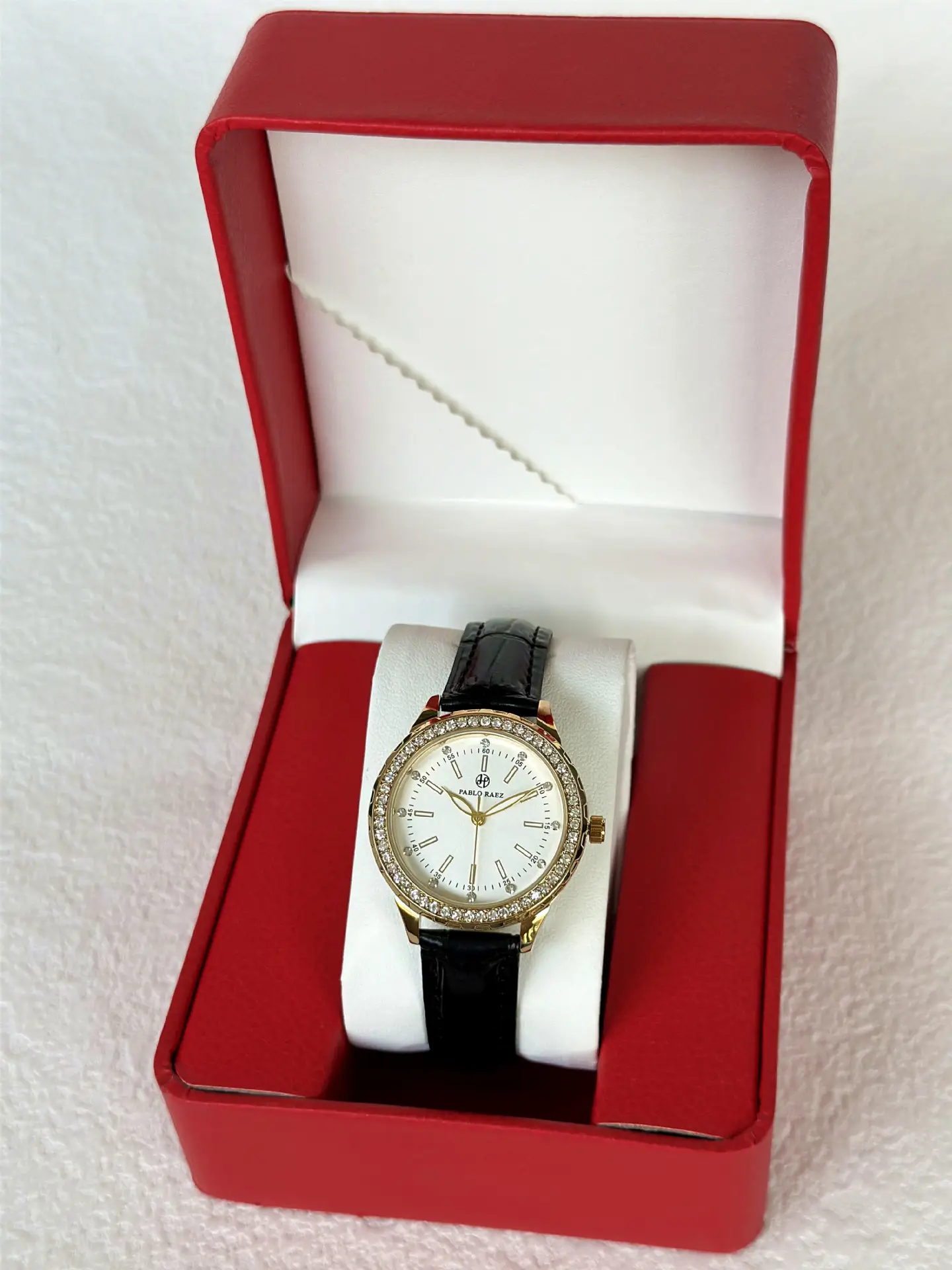 PABLO RAEZ Gold Watch with Light Dial & Waterproof Black Strap — feature 9