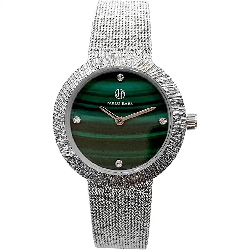 Small Green Quartz Women's Watch with Diamond Band - Image 8