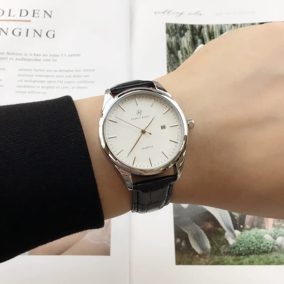 Men's Waterproof Quartz Watch with Brown Leather Strap — feature 14