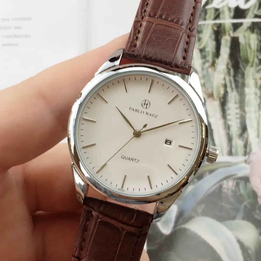 Men's Waterproof Quartz Watch with Brown Leather Strap — feature 21