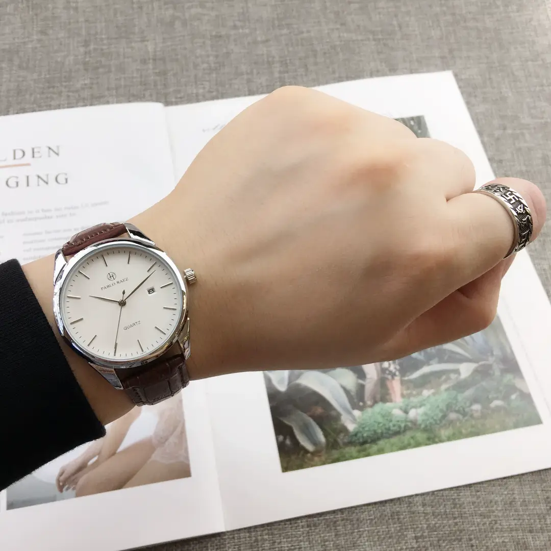 Men's Waterproof Quartz Watch with Brown Leather Strap — feature 23