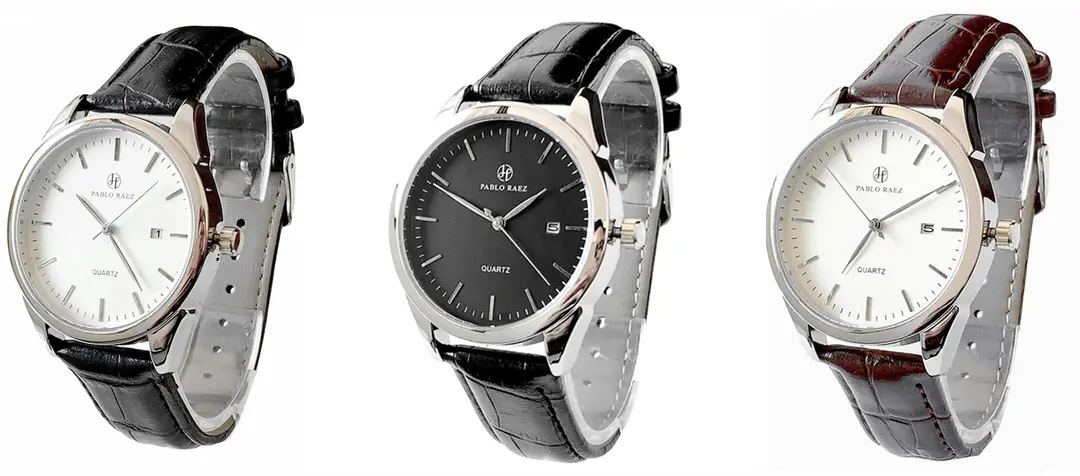 Men's Waterproof Quartz Watch with Brown Leather Strap — feature 3