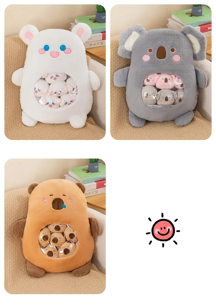 Cross-border snacks pillow cushion a big bag doll panda plush toys wholesale kappi bala doll manufacturers sell — feature 11