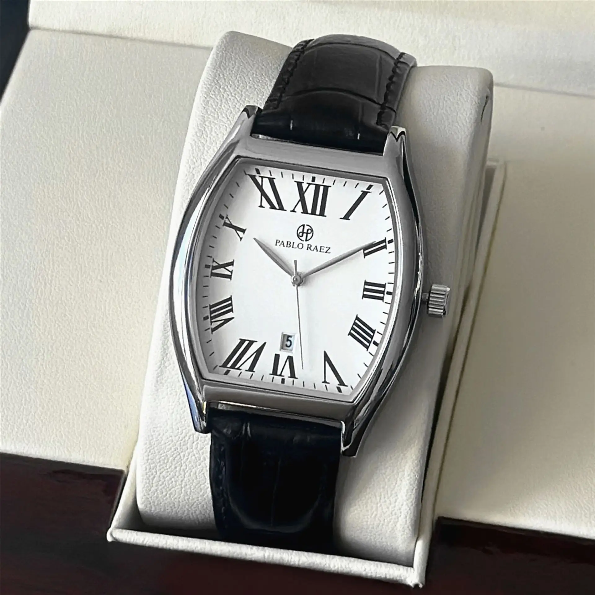 Men's Stainless Steel Swiss Watch with Roman Numeral - Image 6