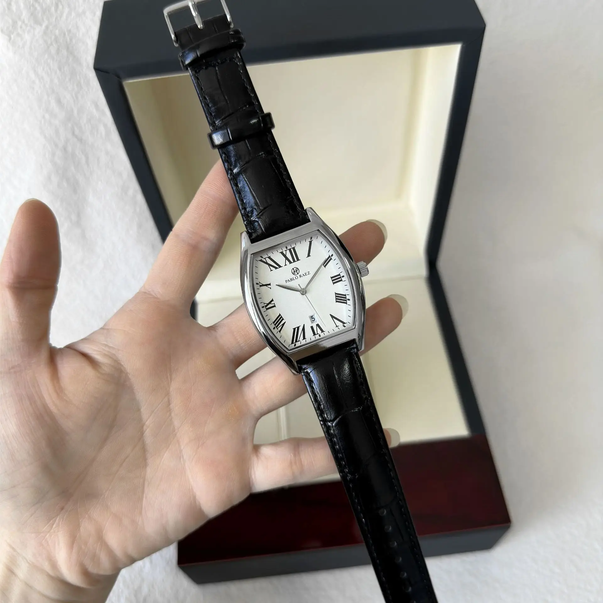 Men's Stainless Steel Swiss Watch with Roman Numeral - Image 8