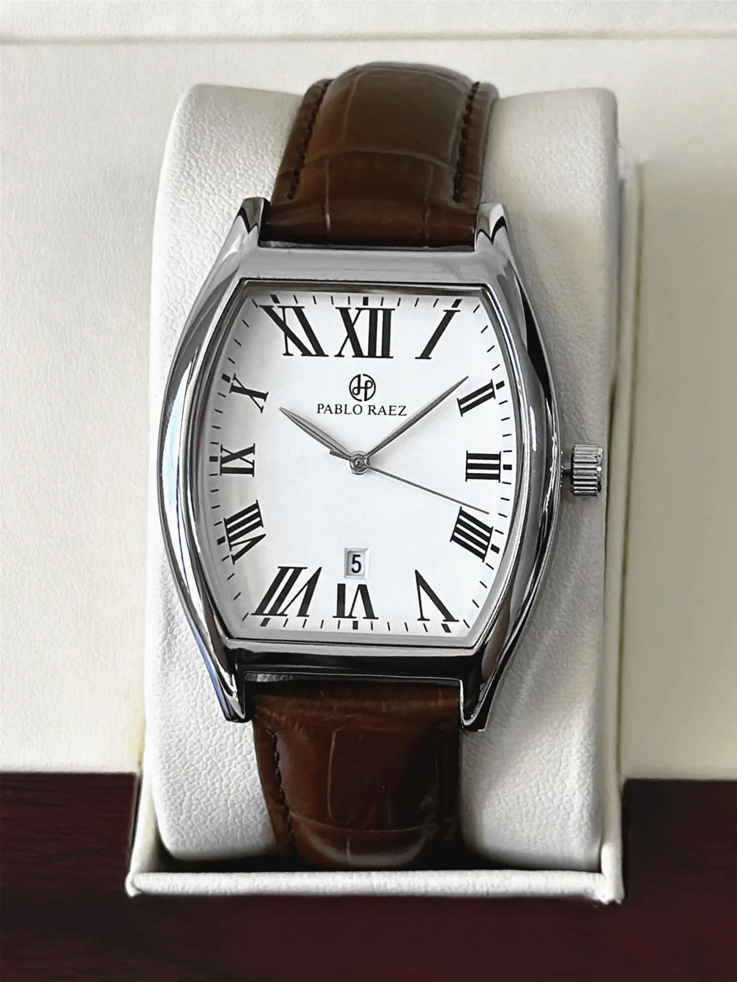 Men's Stainless Steel Swiss Watch with Roman Numeral - Image 2