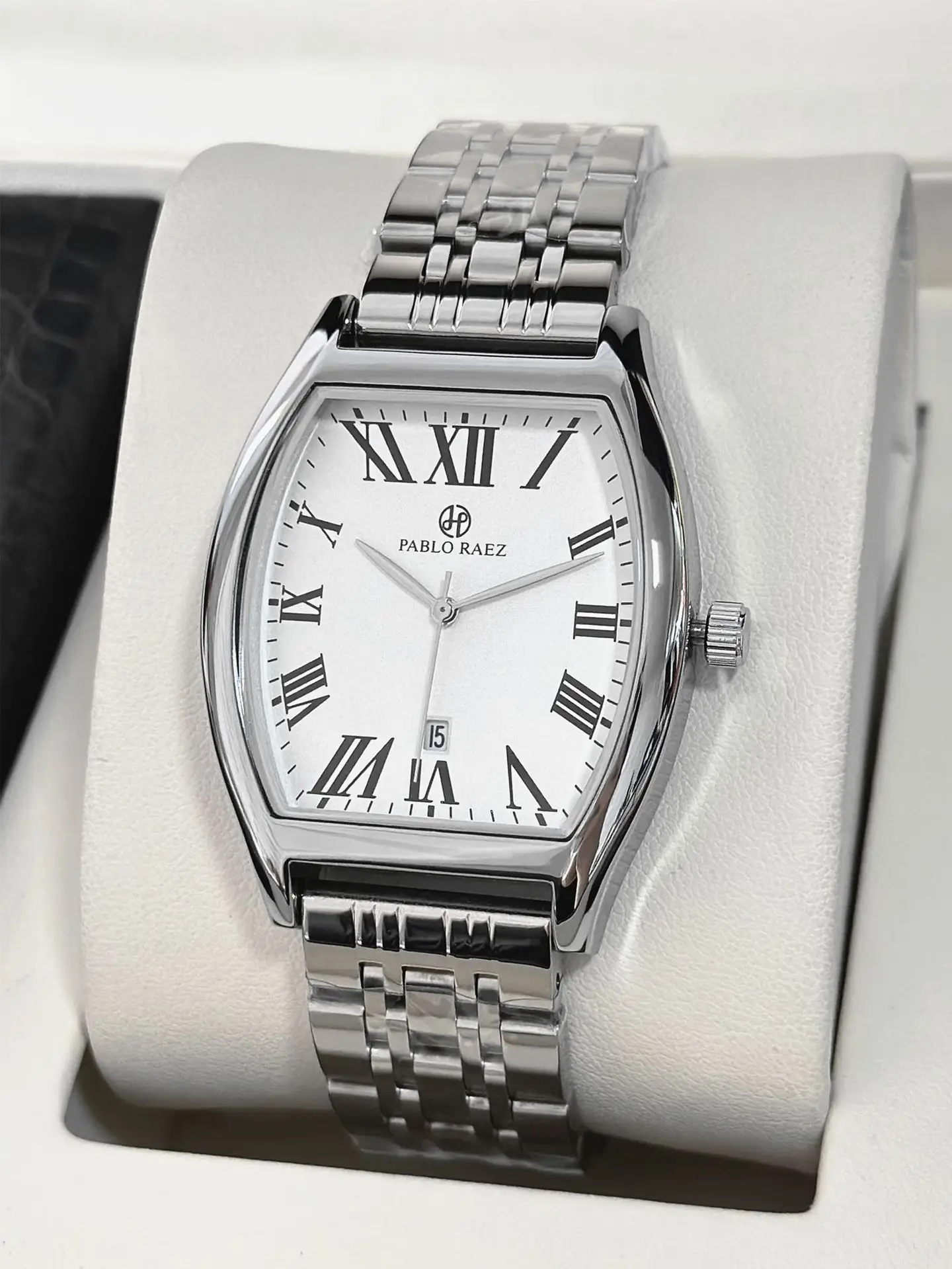 Men's Stainless Steel Swiss Watch with Roman Numeral - Image 4