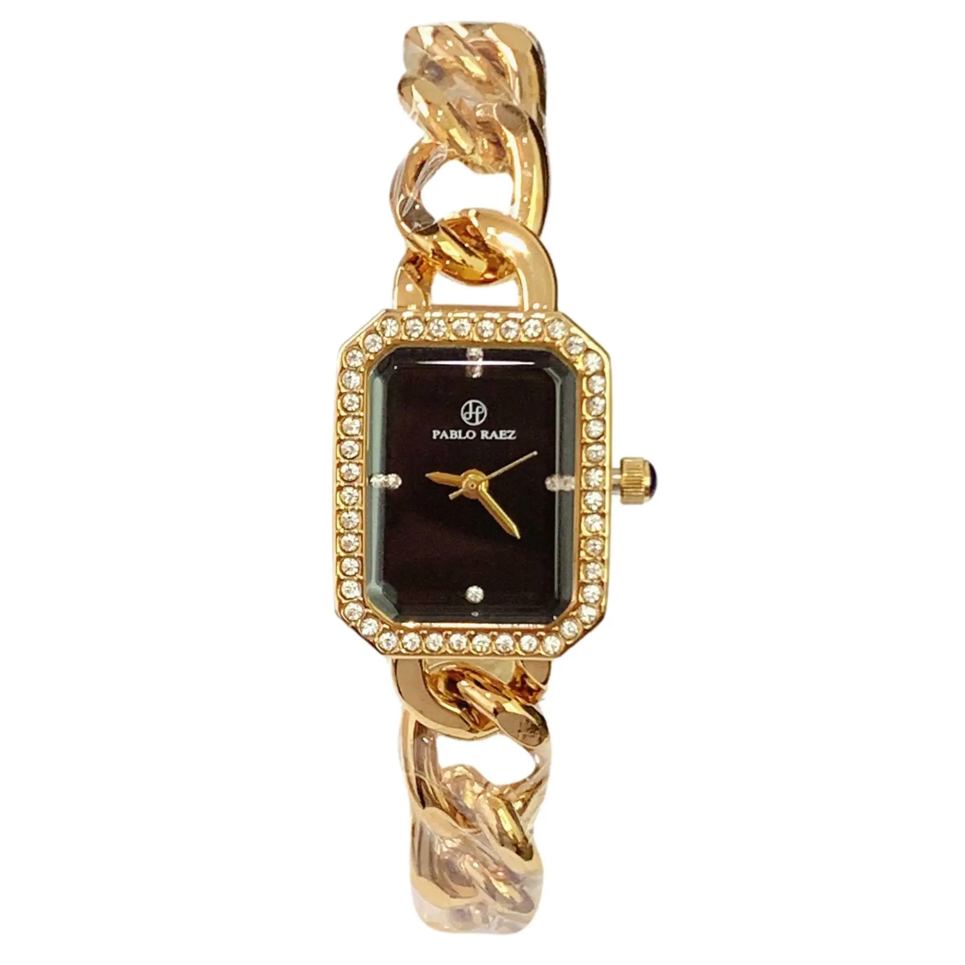 Women's Rhinestone Watch with Square Dial & Metal Chain - Image 6