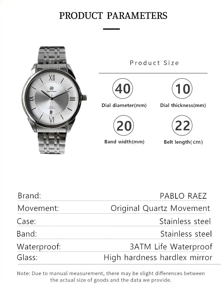 Men's Stainless Steel Quartz Watch with Day/Past Day Function — feature 24