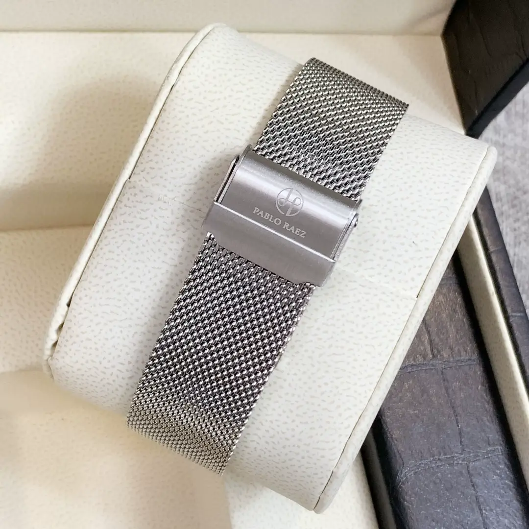 Men's Stainless Steel Mesh Watch White Dial Waterproof — feature 10